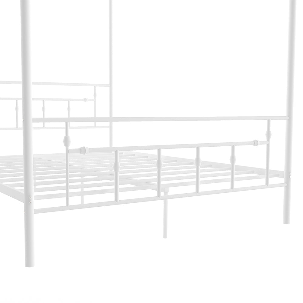 Queen Metal Canopy Bed with Headboard