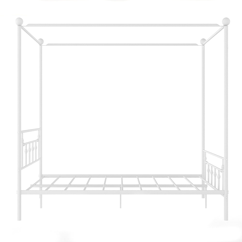 Queen Metal Canopy Bed with Headboard