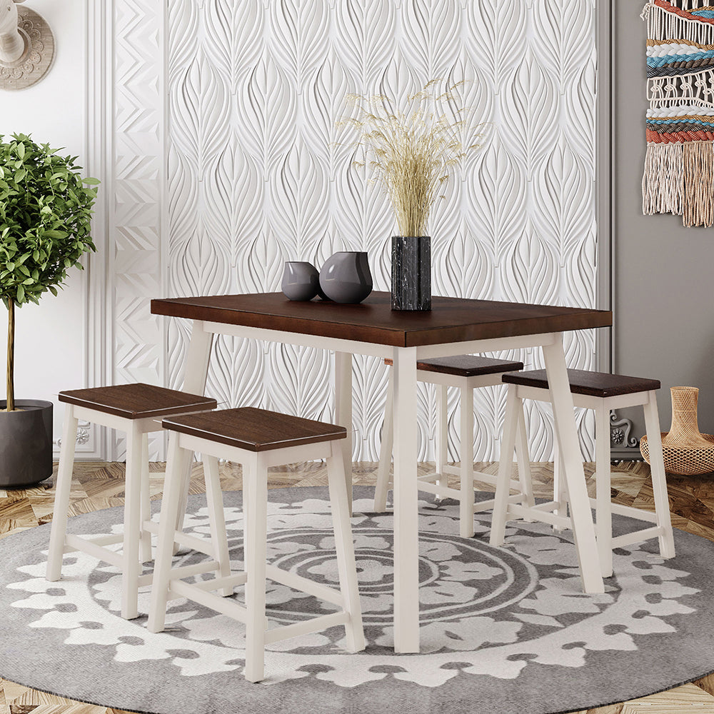 Dining Table Set with 4 Stools