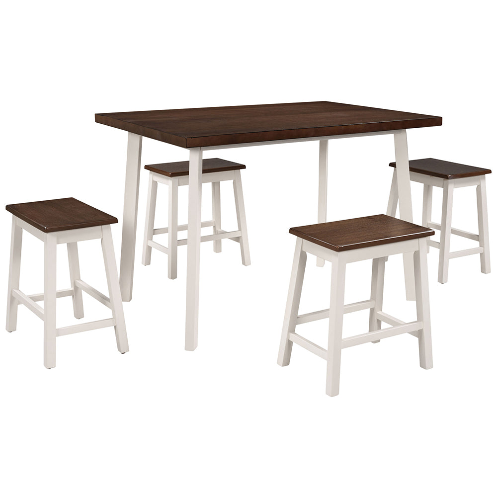 Dining Table Set with 4 Stools