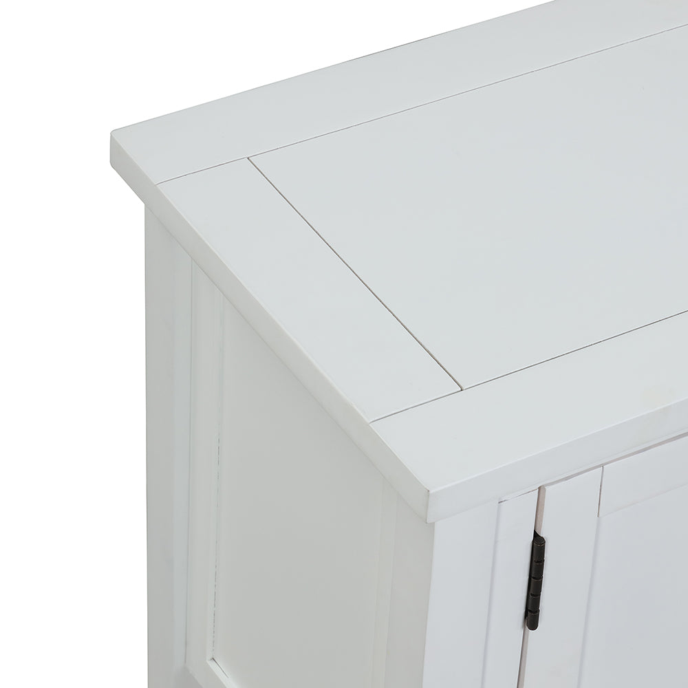 Modern Console Table with 2 Drawers, 1 Cabinet and 1 Shelf, White