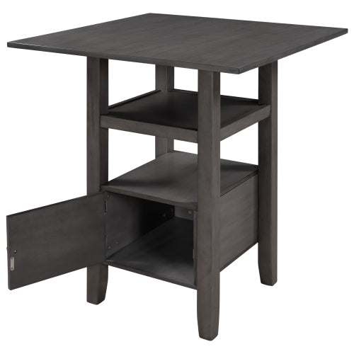 Counter Height Wood Dining Table, Gray