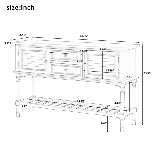 47 Inches Modern Console Sofa Table, Red