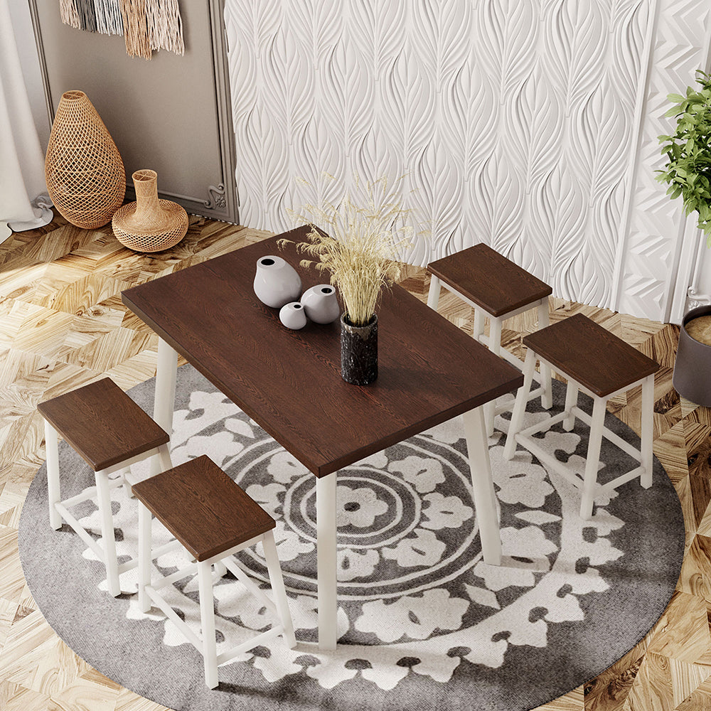 Dining Table Set with 4 Stools