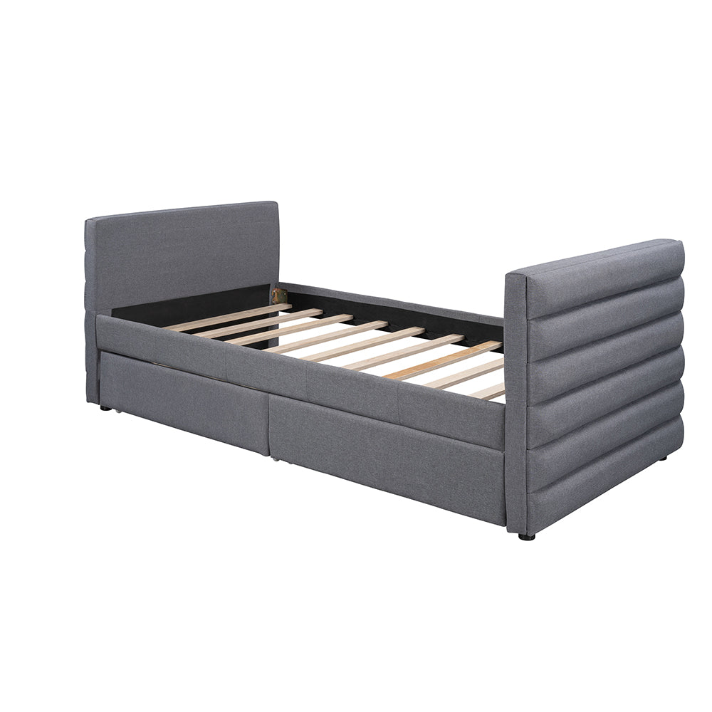 Upholstered Twin Daybed With Two Drawers