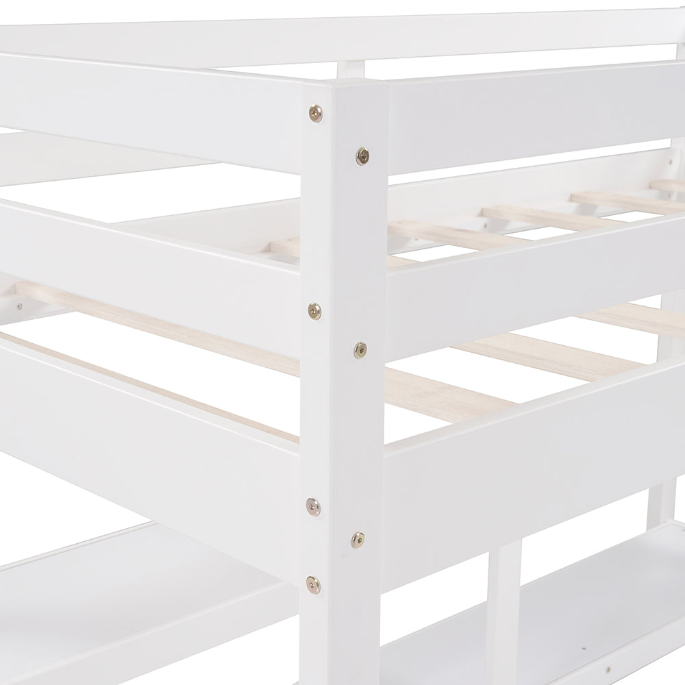 Twin Size Loft Bed with Shelves