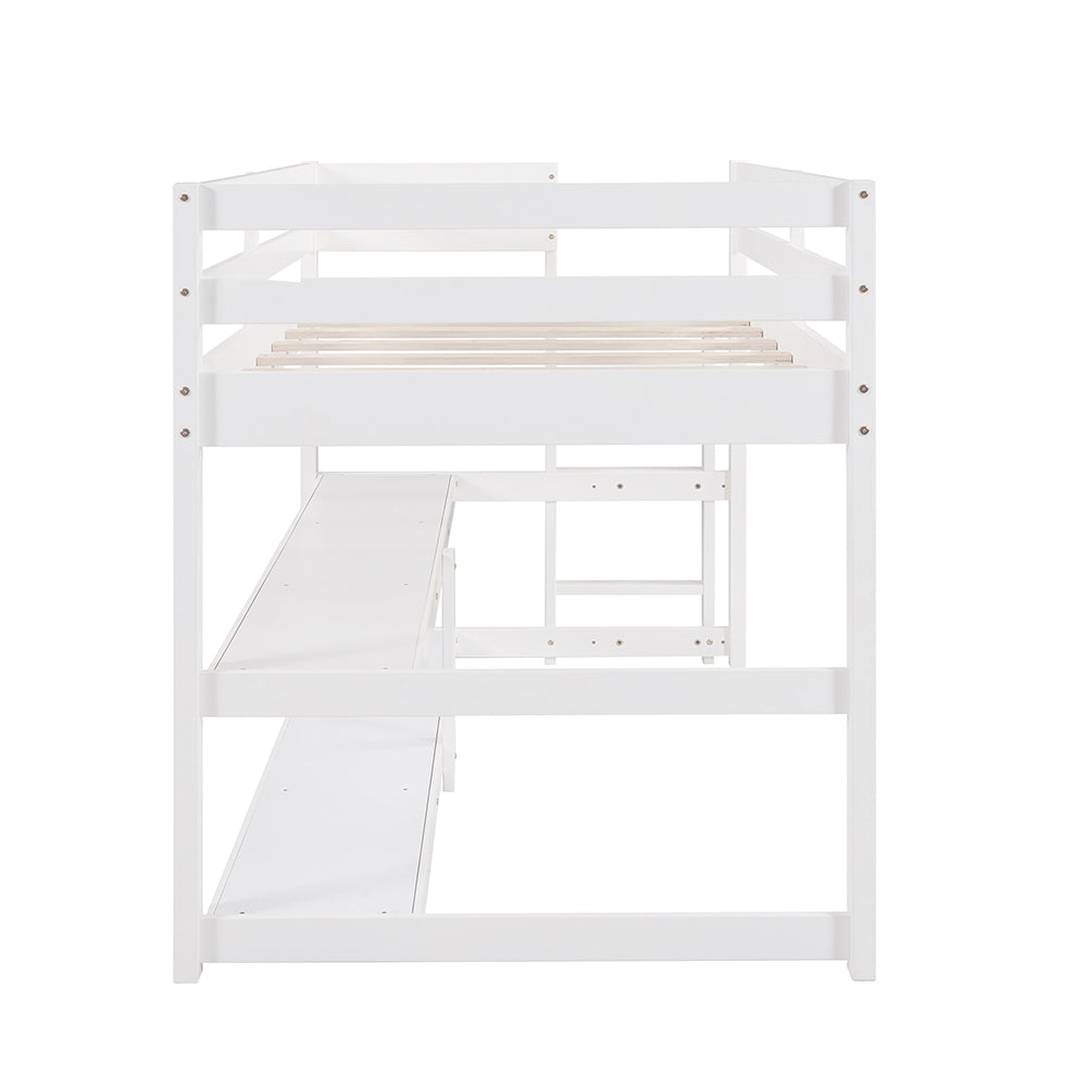 Twin Size Loft Bed with Shelves