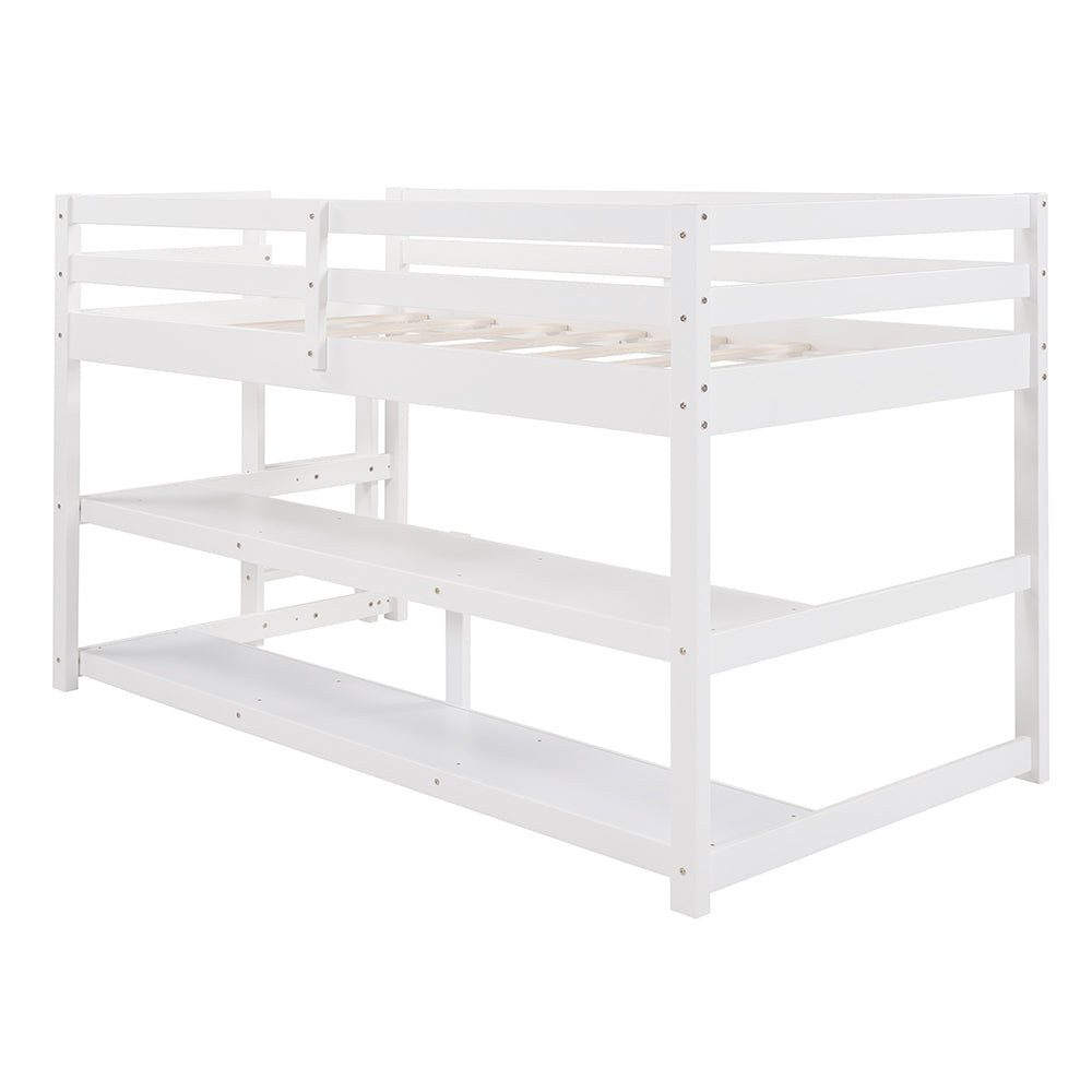 Twin Size Loft Bed with Shelves