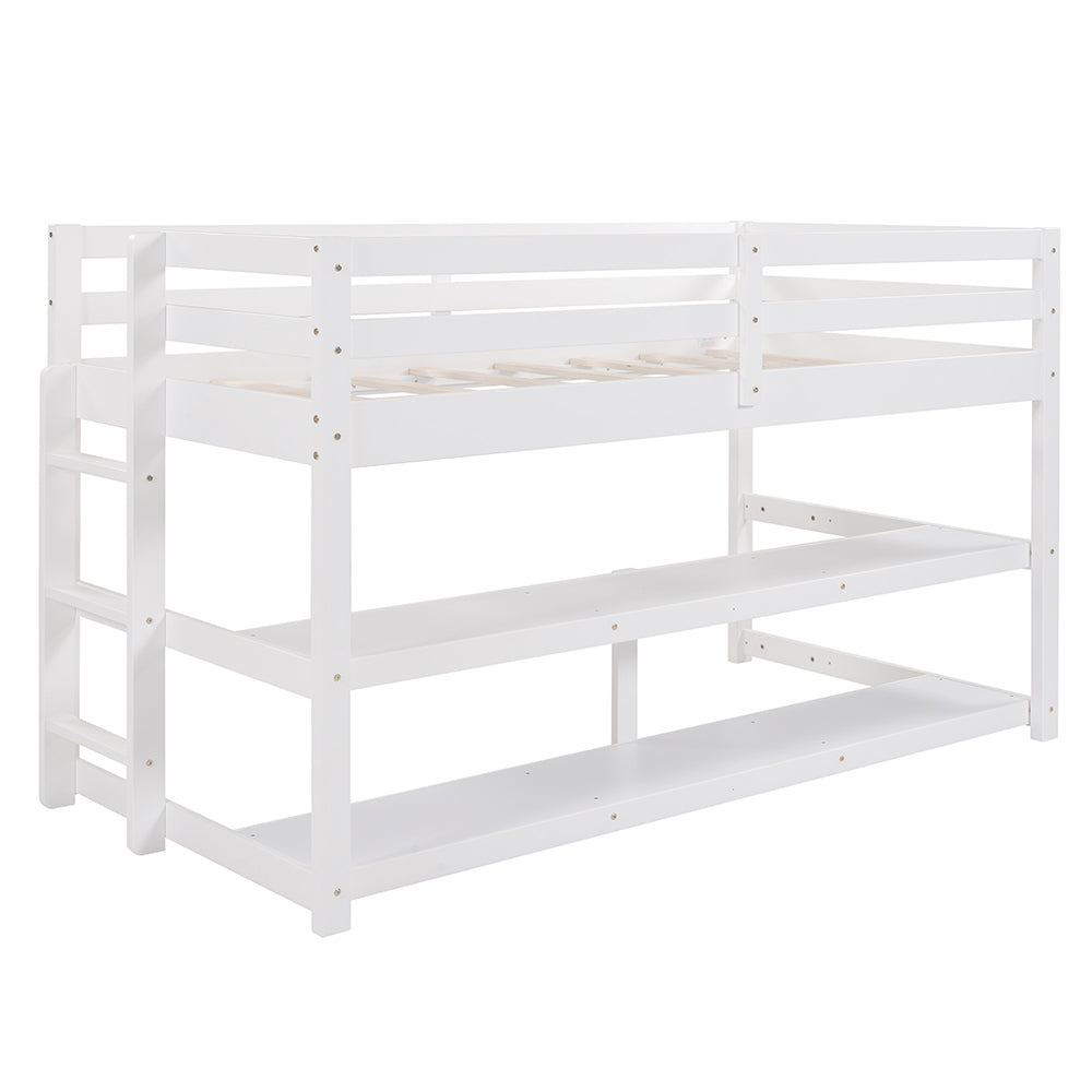 Twin Size Loft Bed with Shelves