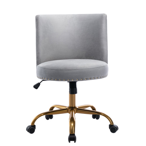 Velvet Home Office Swivel Chair, Gray