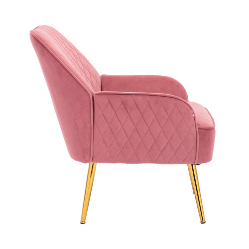 Modern Soft Velvet Material Sofa Armchair, Pink