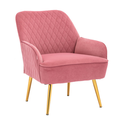 Modern Soft Velvet Material Sofa Armchair, Pink