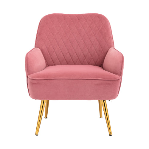 Modern Soft Velvet Material Sofa Armchair, Pink