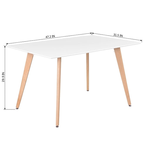 Square High Glossy Dinning Table, White