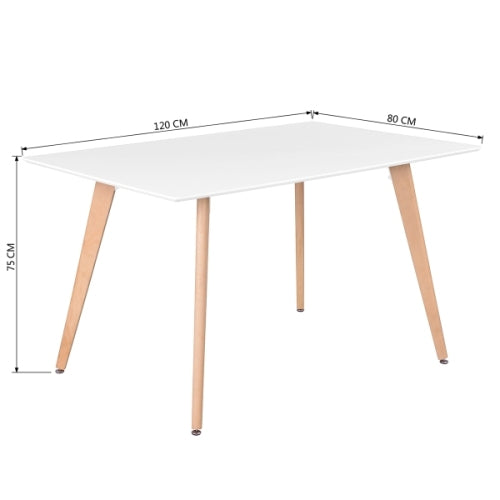 Square High Glossy Dinning Table, White