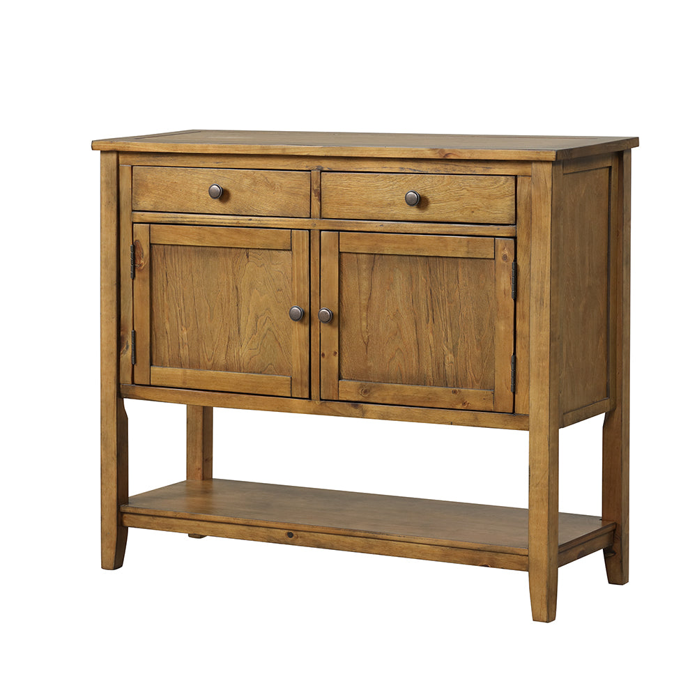 Console Table with Drawers, Cabinets and Shelf