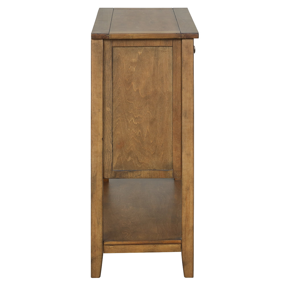 Console Table with 2 Drawers, 2 Cabinets and 1 Shelf, Brown