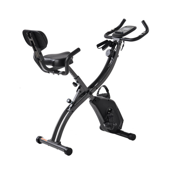 Folding Exercise Bike - 8 Levels Resistance Adjustments with Four Expansions Degree