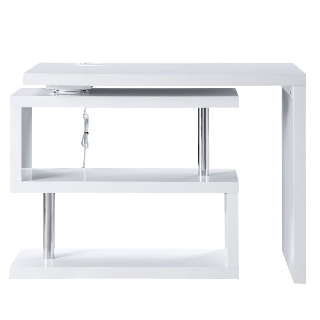 Reversible Swivel Writing Desk with Shelf