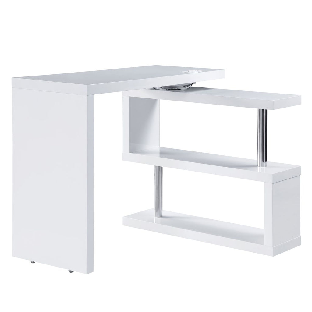 Reversible Swivel Writing Desk with Shelf