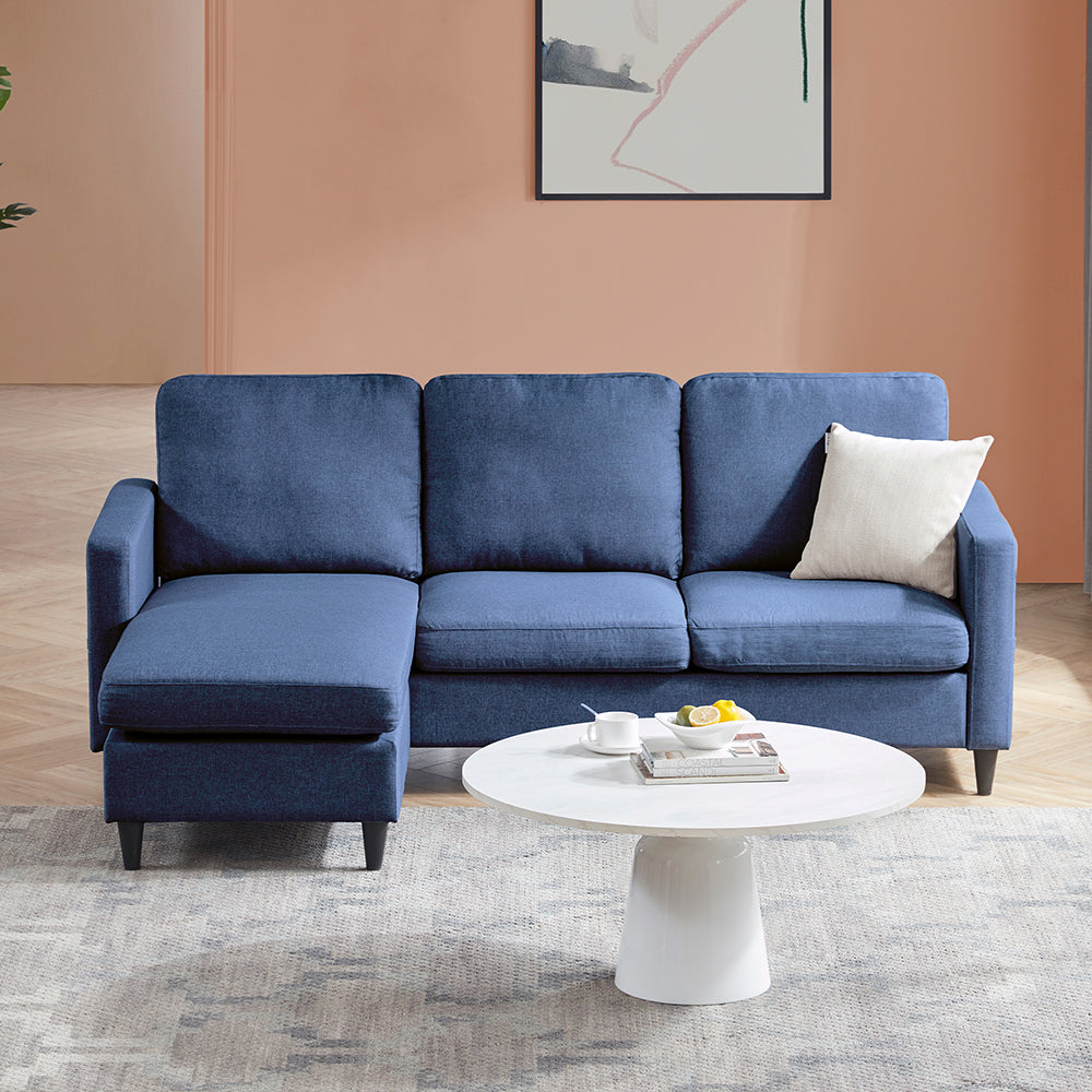 Reversible Sectional Sofa with Handy Side Pocket