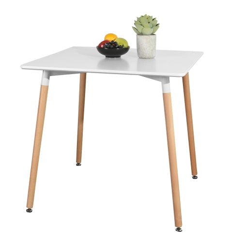 Modern Square Dining Table, White