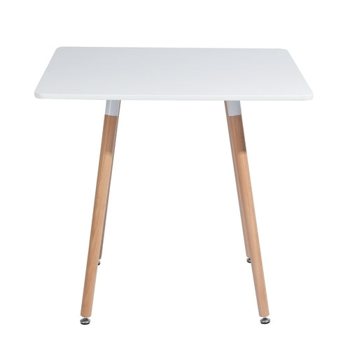 Modern Square Dining Table, White