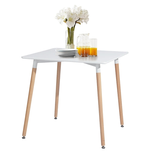 Modern Square Dining Table, White