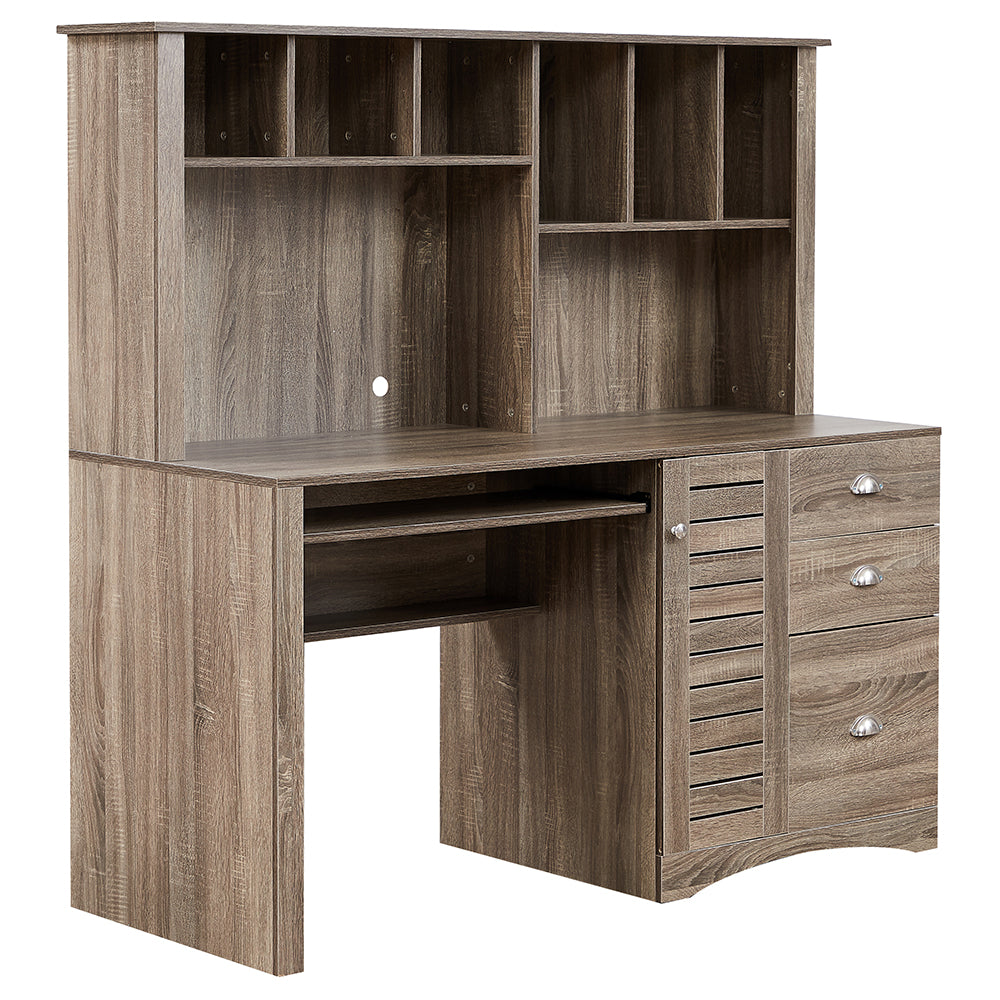 Office Desk with Hutch and Shelves and Drawers