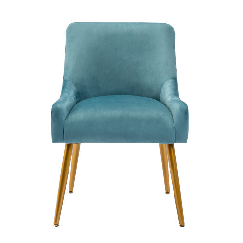 Modern Velvet Wide Club Side Chair, Teal