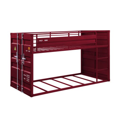 Metal Twin Daybed Bunk Bed, Red Finish