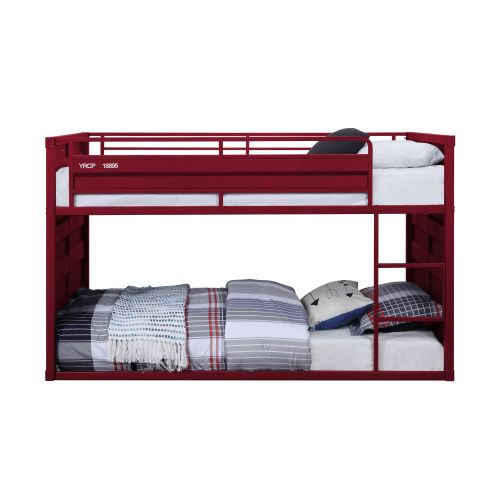 Metal Twin Daybed Bunk Bed, Red Finish