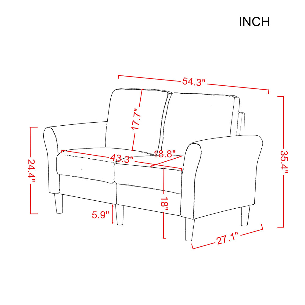 Upholstered Loveseat Sofa and Couch