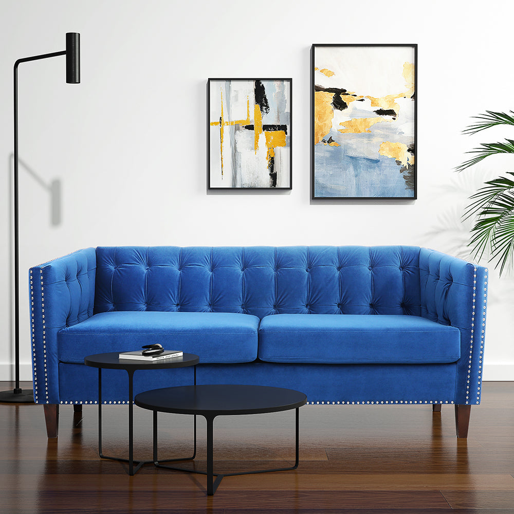 Velvet Flared Arm Sofa