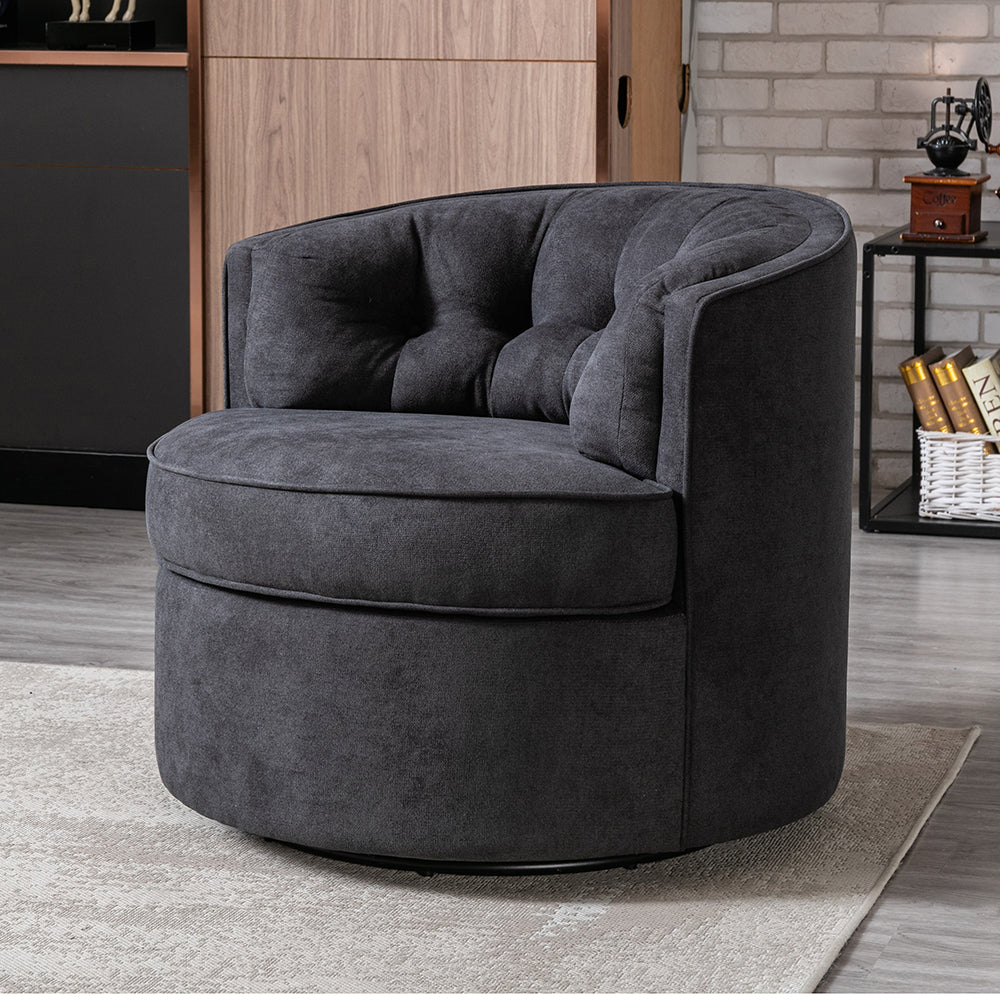 Tufted Swivel Barrel Sofa Chair