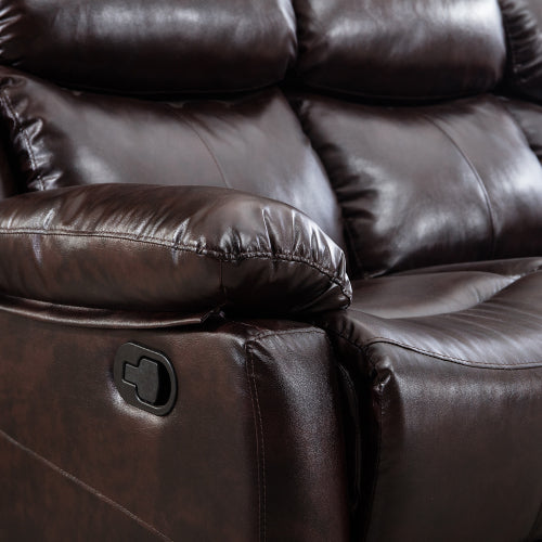 PU Leather Sofa Recliner Living Room Loveseat, Brown