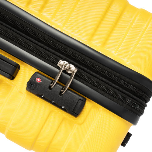 20''24''28'' Hardshell Luggage Sets 3 Pcs Spinner Suitcase, Yellow