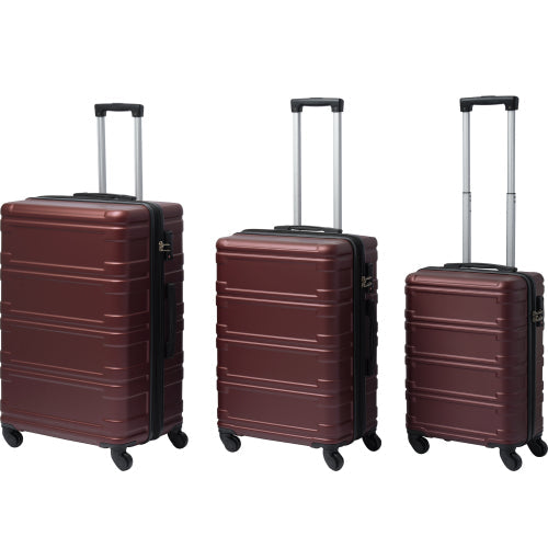 20''24''28'' Hardshell Luggage Sets 3 Pcs Spinner Suitcase, Red