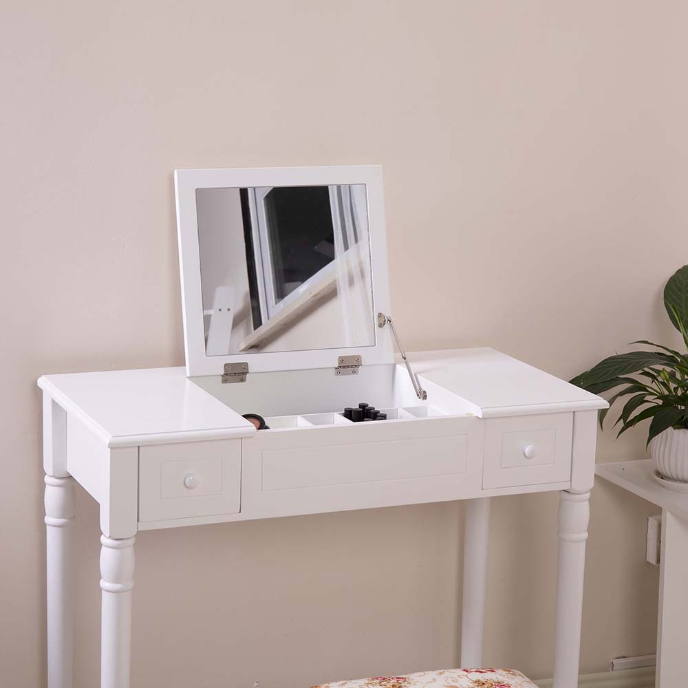 Vanity Table with Flip-top Mirror