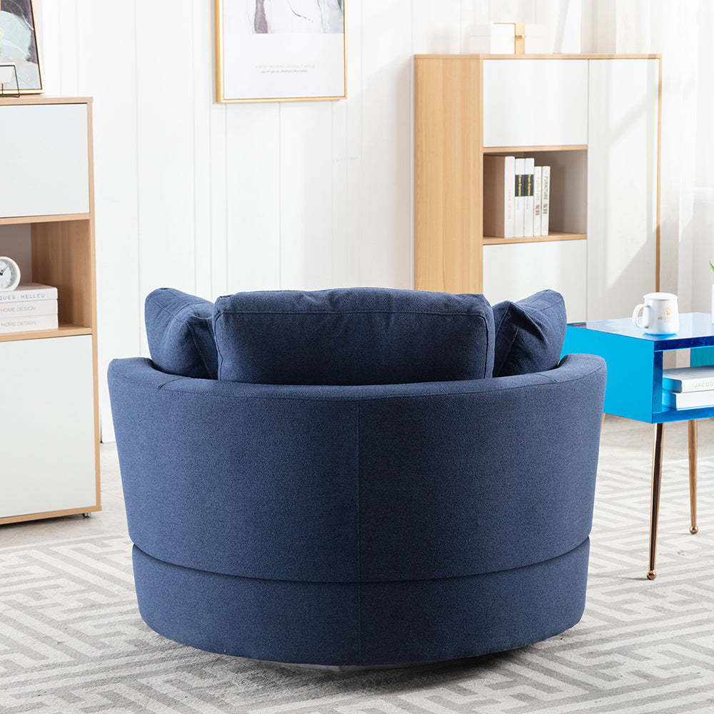 Modern Swivel Sofa Chair Barrel Chair Blue hommoo