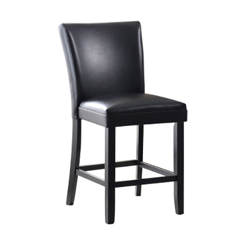 Breathable PU Leather Middle Bar Chair (Set of 2), Black