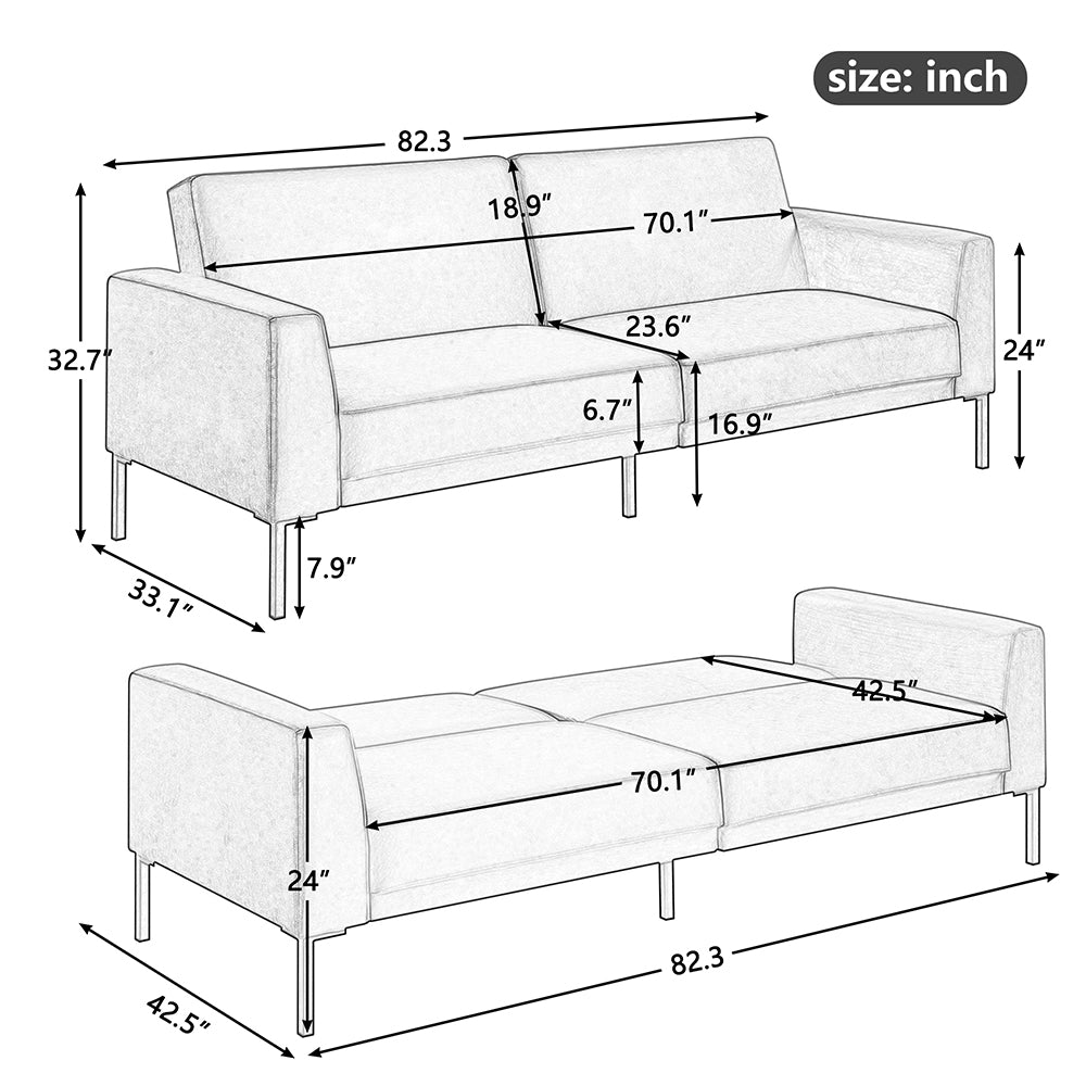 Convertible Folding Futon Sofa Bed