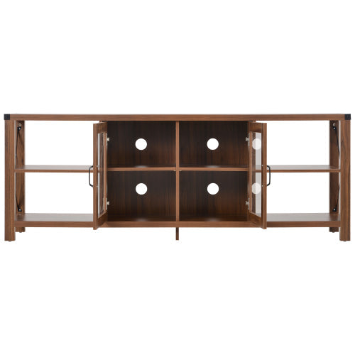 Storage Cabinet Entertainment Center for TVs up to 75Inches, Brown