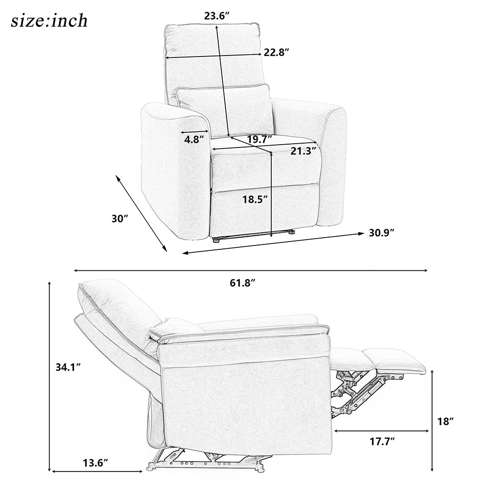 Microfiber Manual Recliner Sofa Chair