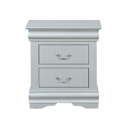 Solid Wood Nightstand End Table, Platinum