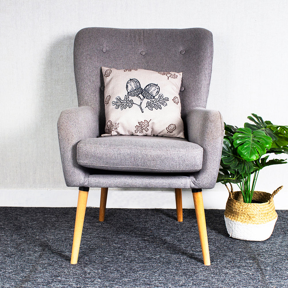 Button-Tufted Upholstered Armchair