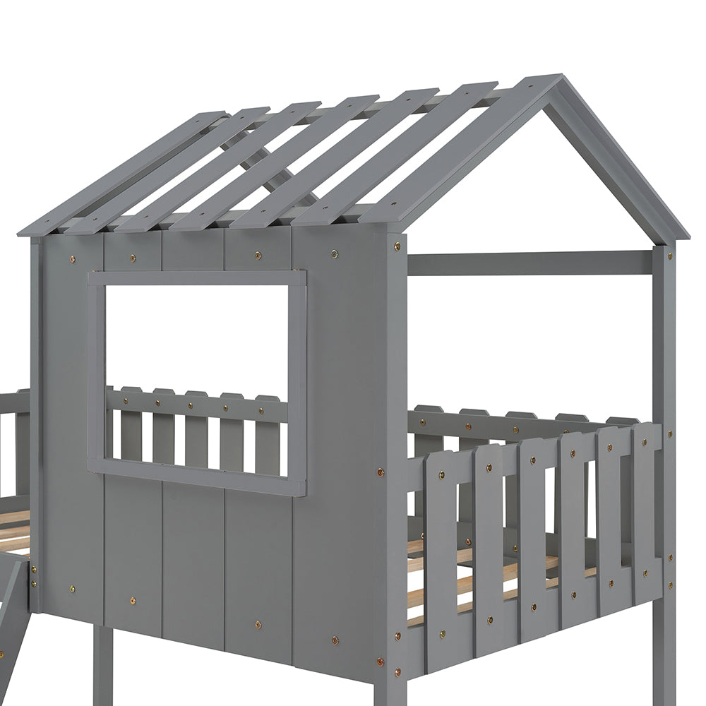 Twin over Twin House Bunk Bed