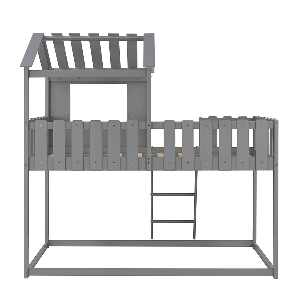 Twin over Twin House Bunk Bed