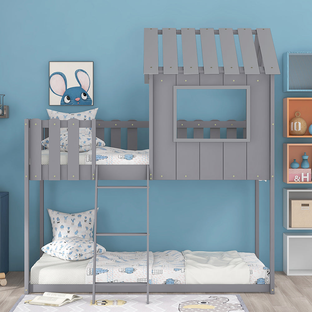 Twin over Twin House Bunk Bed