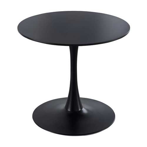 Modern Round Pedestal Dining Table, Black